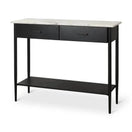 Switch Amika White Marble Top Black Metal Base Console Table - 1Stylish Nest 2 image