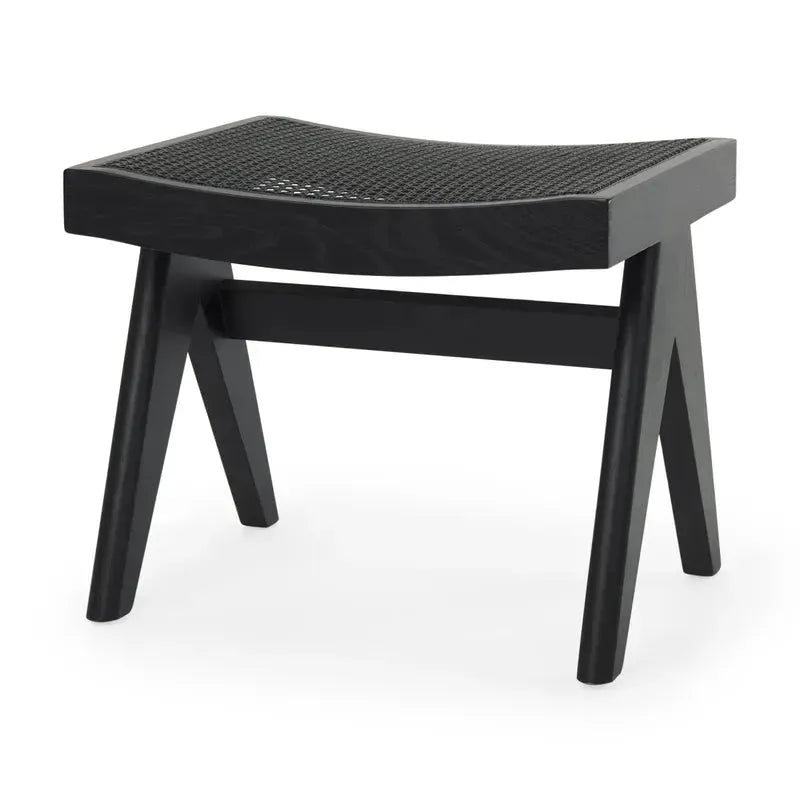 Arvin 21.7L x 17.7W x 18.1H Black Wooden Stool - 1Stylish Nest