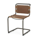 Switch Berbick 33&quot; Total Height Medium Brown Leather w/ Iron Frame Dining Chair - 1Stylish Nest 2 image