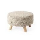 Switch Bina 24.0L x 24.0W x 14.0H Light Gray 4 Legged Wool Stool - 1Stylish Nest 2 image