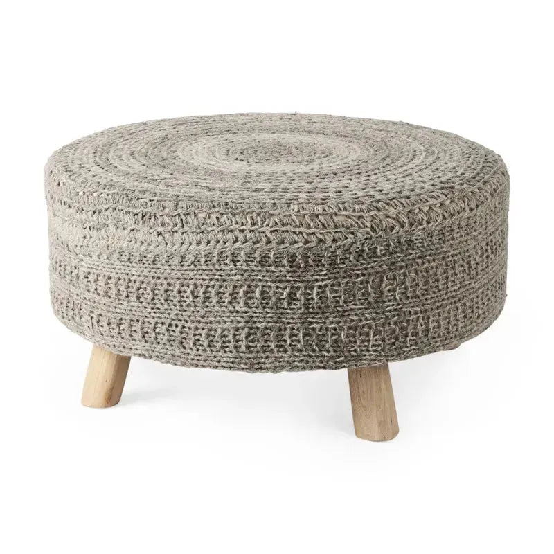 Bina 30.0L x 30.0W x 15.0H Dark Gray 4 Legged Wool Stool - 1Stylish Nest