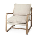 Switch Brayden 28.3L x 34.1W x 35H Light Brown Wood W/ Beige Fabric Seat Accent Chair - 1Stylish Nest 2 image