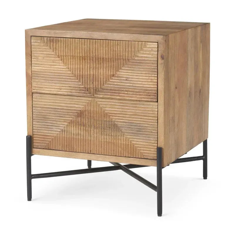 Cairo 22.0L x 22.0W x 26.0H Wood 2 Drawer Accent table - 1Stylish Nest