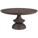 Switch Crossman 60&quot; Round Dark Brown/Gray Solid Wood Table Top &amp; Base Dining Table - 1Stylish Nest 2 image