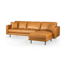 Switch D&#39;Arcy 111&quot;L x 70&quot;D x 33&quot;H Tan Leather Right Chaise Sectional - 1Stylish Nest 2 image