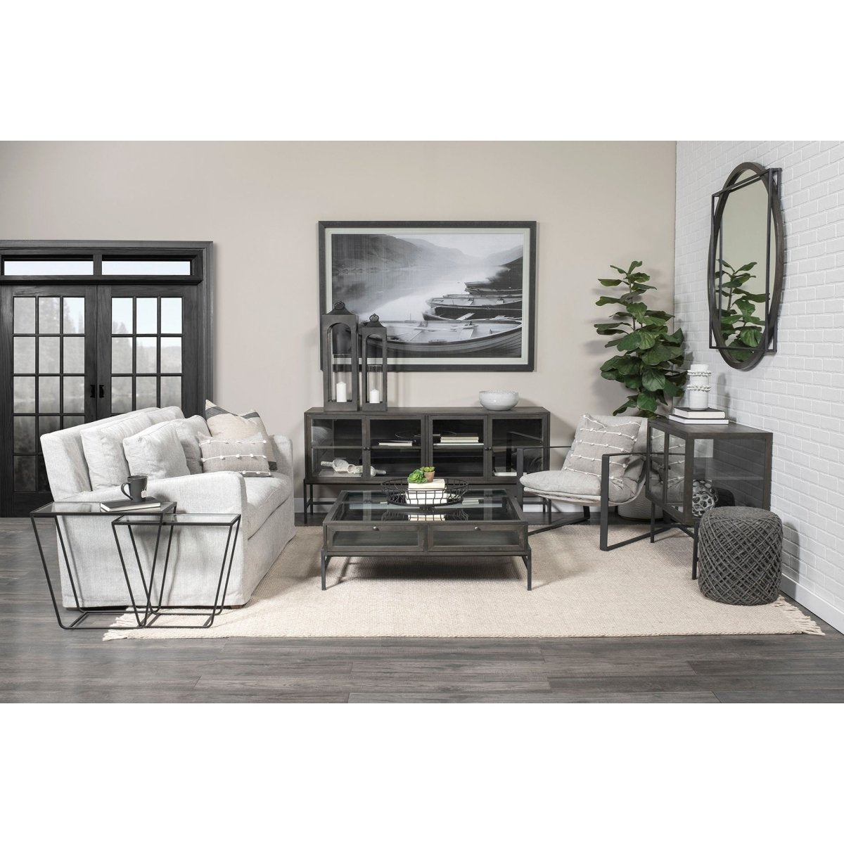 Denly II 92.5 X 38.25 X 34.5 Frost Gray Slipcover Three Seater Sofa - 1Stylish Nest