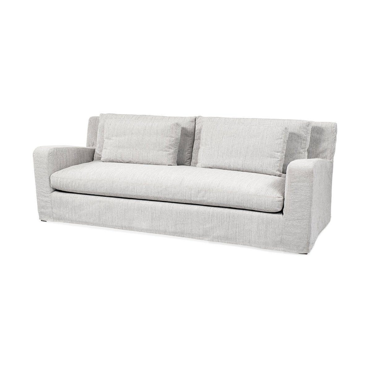 Denly II 92.5 X 38.25 X 34.5 Frost Gray Slipcover Three Seater Sofa - 1Stylish Nest