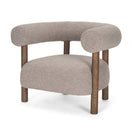 Switch Gianna Open Back Medium Brown Wood w/ Taupe Boucle Fabric Accent Chair - 1Stylish Nest 2 image