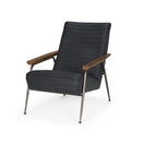 Switch Grosjean Black Leather w/ Black Metal Frame Accent Chair - 1Stylish Nest 2 image