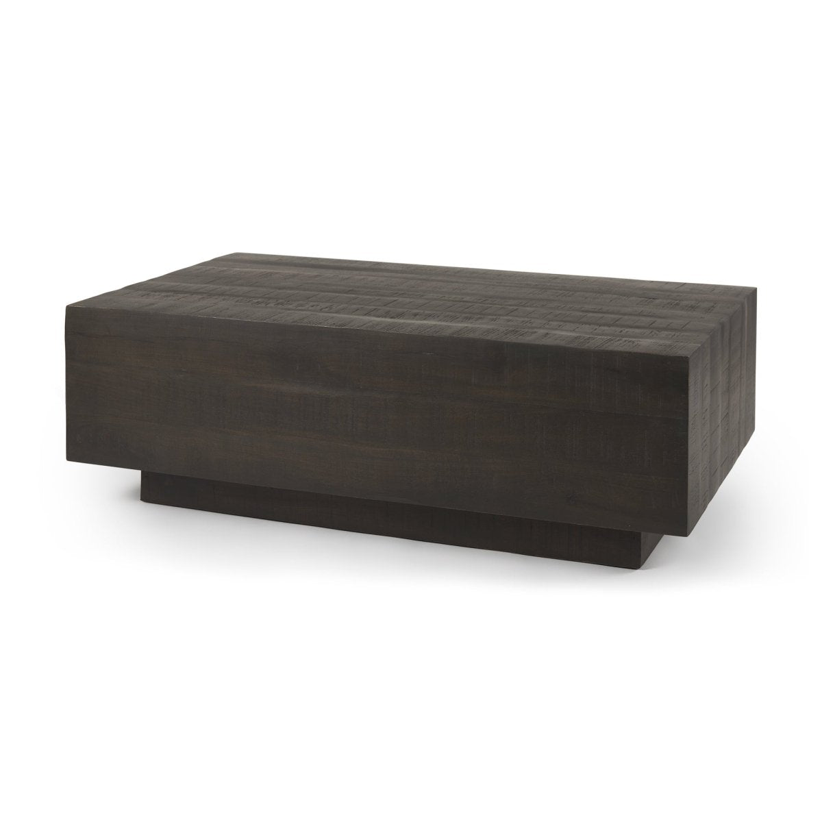 Hayden Dark Brown Wood Rectangular Coffee Table - 1Stylish Nest