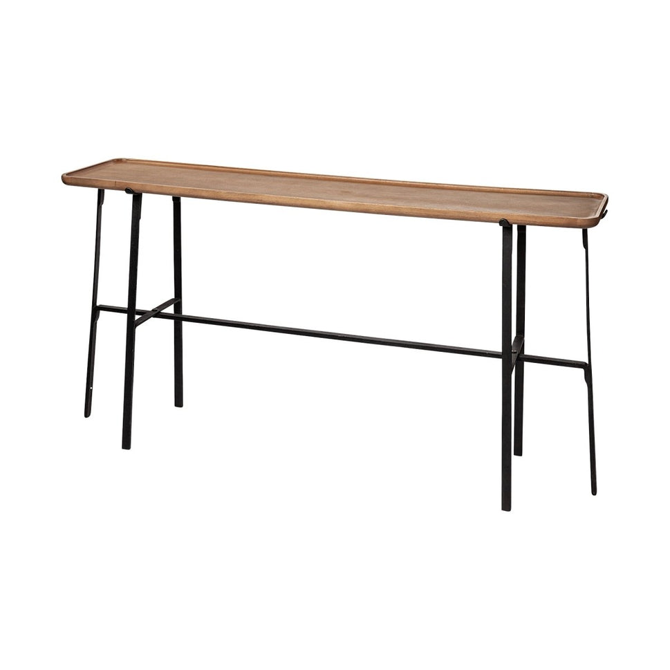 Helios II 60L x 14W x 29H Rectangular Brown Raised Edge Top Console Table