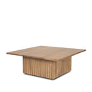 Switch June Light Brown Wood w/ Fluting Square Coffee Table - 1Stylish Nest 2 image