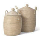 Switch Kairi Set of 2 Seagrass Floor Baskets w/ Lids and Handles - 1Stylish Nest 2 image