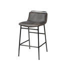 Switch Kavalan 33.5&quot; Total Height Ebony Leather Seat Black Metal Frame Counter Stool - 1Stylish Nest 2 image