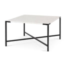 Switch Lucas 30x30 White Marble Top Black Metal Base Coffee Table - 1Stylish Nest 2 image