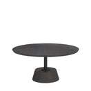 Switch Maxwell 34L x 34W x 16H Dark Brown Wood W/ Black Metal Pedestal Base Round Coffee Table - 1Stylish Nest 2 image