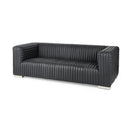 Switch Ricciardo Black Leather Wrapped Three Seater Sofa 82.5L x 38.5W x 26.5H - 1Stylish Nest 2 image