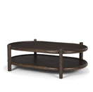 Switch Romi Dark Brown Wood w/ Bottom Shelf Oval Coffee Table - 1Stylish Nest 2 image