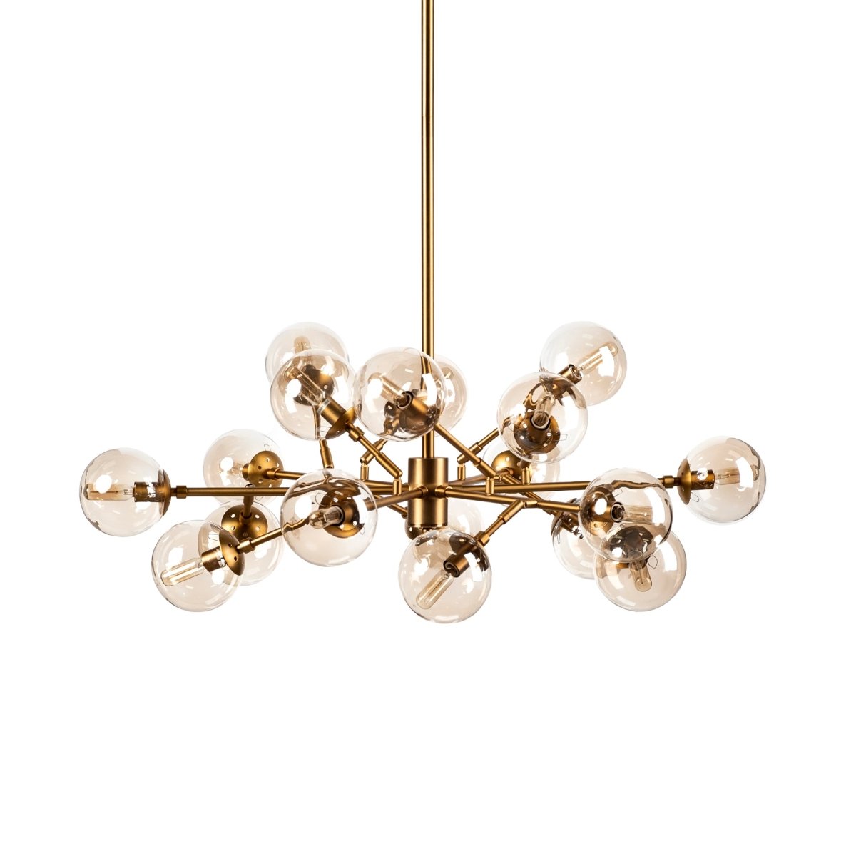 Rudyard Glass Globe and Gold Metal Chandelier - 1Stylish Nest