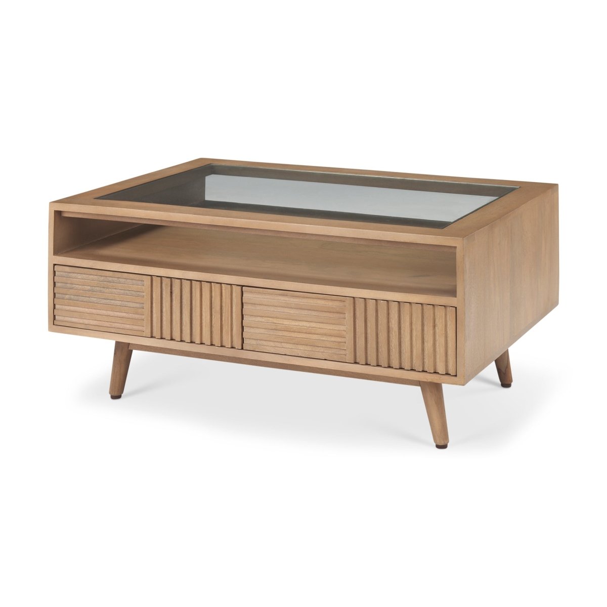 Sable 38.0L x 27.0W x 18.0H Light Brown Wood Coffee Table - 1Stylish Nest