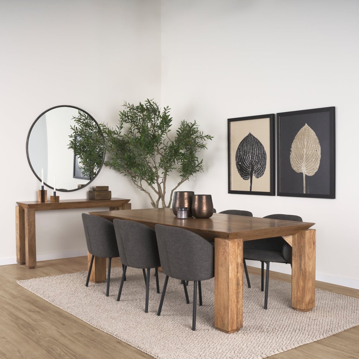 Sapphira Brown Wood Tapered Top Console Table - 1Stylish Nest