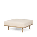 Switch Shae Brown Wood w/ Oatmeal Fabric Ottoman - 1Stylish Nest 2 image