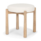 Switch Shaiden Brown Wood w/ Cream Fabric Stool - 1Stylish Nest 2 image