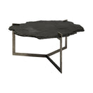 Switch Shale 37&quot; Irregular Live - Edge Black Slate w/Flat Iron Base Coffee Table - 1Stylish Nest 2 image