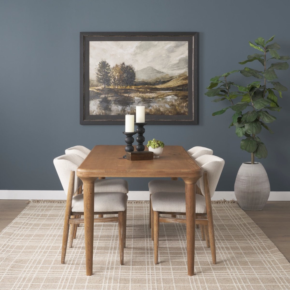 Suvan 72L Light Brown Rectangular Oak Wood Dining Table