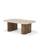 Switch Symona Travertine and Mango Wood Rectangle Coffee Table - 1Stylish Nest 2 image