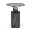 Switch Taite Solid Dark Gray Marble Pedestal Accent Table - 1Stylish Nest 2 image