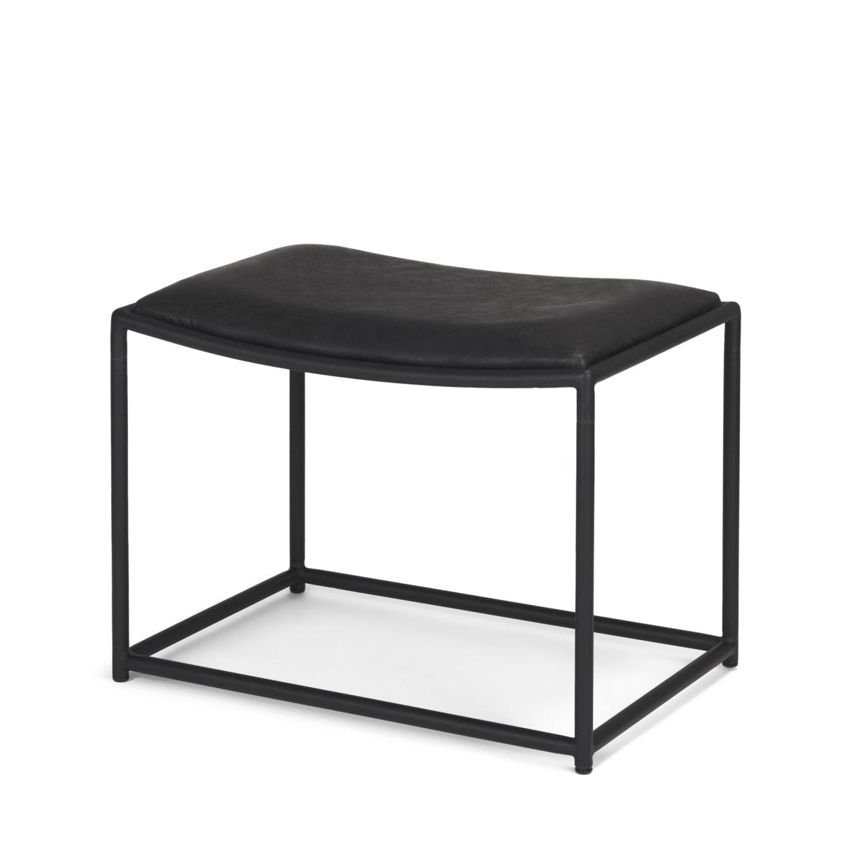 Taniel Black Leather w/ Black Metal Stool - 1Stylish Nest