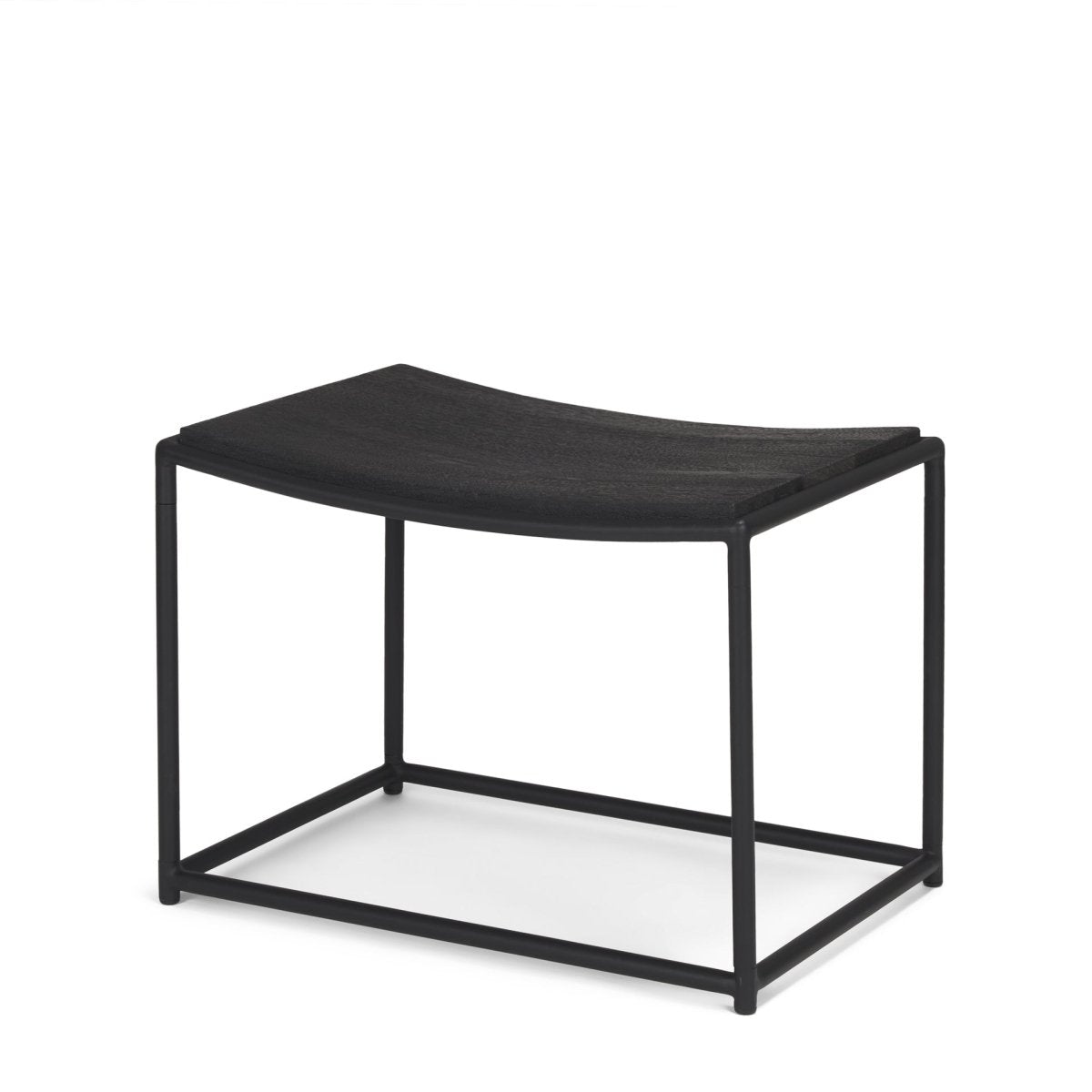 Taniel Textured Black Wood w/ Black Metal Stool - 1Stylish Nest