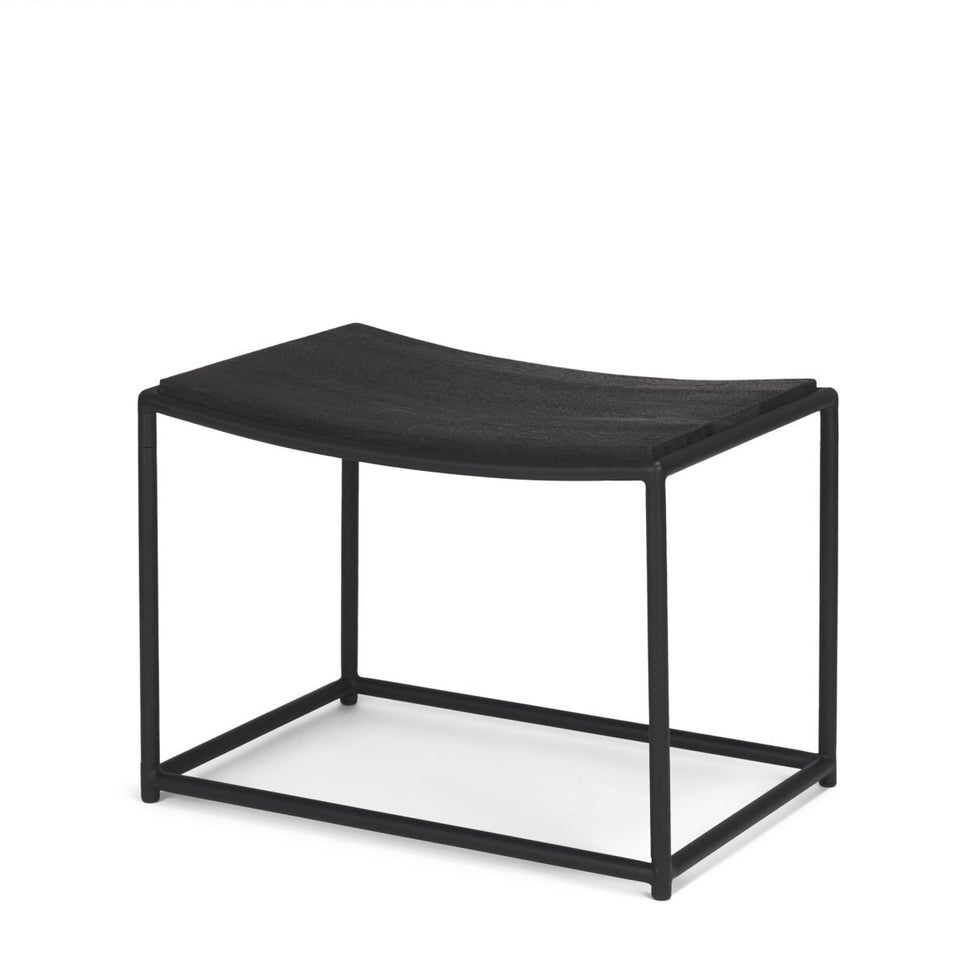 Taniel Textured Black Wood w/ Black Metal Stool