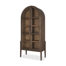 Switch Teva Two Toned Dark w/Light Wood Arched Curio Cabinet - 1Stylish Nest 2 image