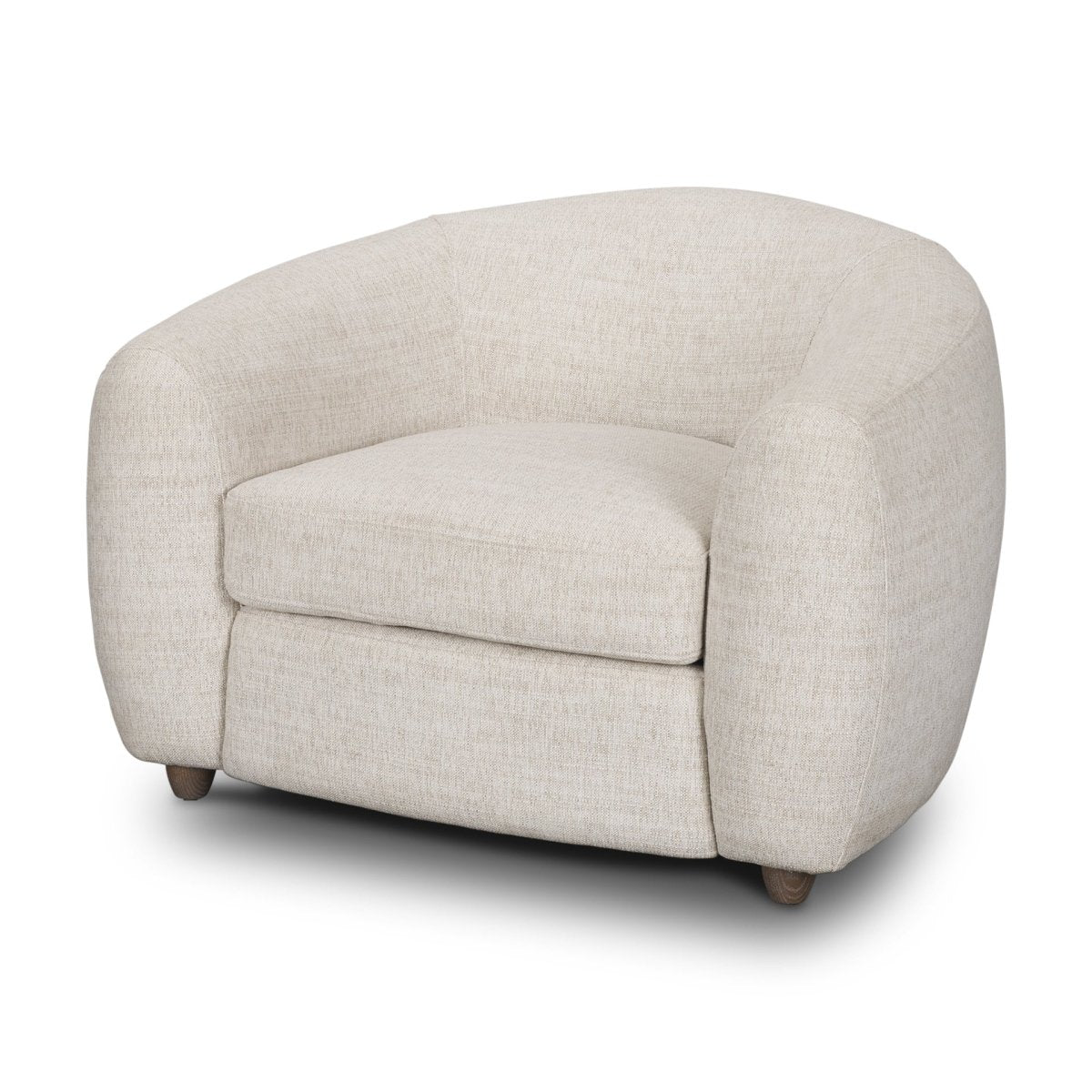 Valentina Oatmeal Upholstered Curved Accent Chair - 1Stylish Nest