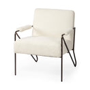 Switch Vicunya Cream Fabric W/Gun Metal Gray Metal Frame Accent Chair - 1Stylish Nest 2 image