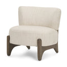 Switch Vyra Dark Brown Wood w/ Cream Fabric Accent Chair - 1Stylish Nest 2 image