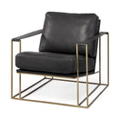 Switch Watson Black Leather Wrap Gold Metal Frame Accent Chair - 1Stylish Nest 2 image